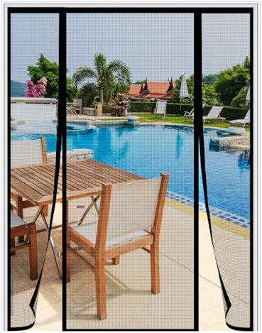 LXHFSH Magnet Fliegengitter Tür 120x210cm Doppeltür Türvorhang, Insektenschutz Fliegenvorhang, Automatisch Geschlossen, Anti-Moskito-Vorhang, für Doppeltür Schiebetür Terrassentür Moskitonetz