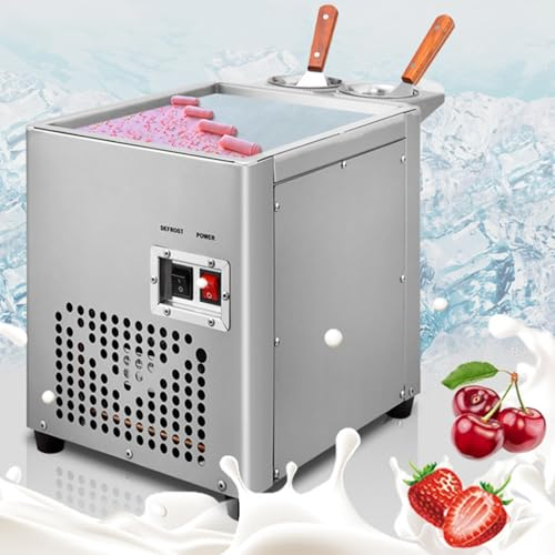 Commercial Rolled Ice Cream Machine, Stir-Fried Ice Cream Roll Machine Stainless Steel Stir-Fried Ice Cream Roll Maker, Yogurt Cream Machine for Bars Cafe Dessert Shops