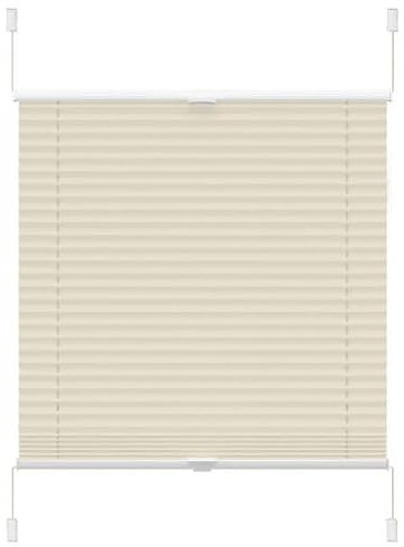 Plissee ohne Bohren Klemmfix,100x120cm（BxH,Beige,verdunkelung, Sichtschutz und Sonnenschutz, Dekohome, Lichtdurchlässig Rollo für Fenster & Tür, mit verstellbaren Klemmträgern