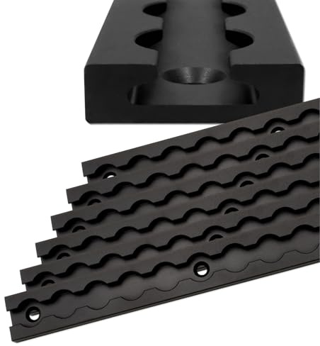 Airlineschiene robust eckig schwarz eloxiert, Alu Zurrschiene 6X 2,0 Meter (1975mm), hohe Stabilität und Langlebigkeit, für Anhänger, PKW, LKW, Camper, Wohnmobil