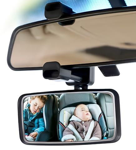 Rückspiegel für Babys im Auto, Spiegel Auto Baby Befestigung ohne Knopfschraube, Rücksitzspiegel zur Überwachung von Babys und Mitfahrern, ideal für Autofahrten, Baby-Autositzspiegel, Reisezubehör für