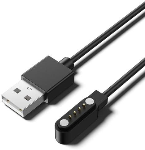 Amzpas Chargeur pour Smartwatches, Fitness Trackers, Câble de charge magnétique compatible avec un espacement des contacts de 7,62 mm, avec connexion à 4 broches