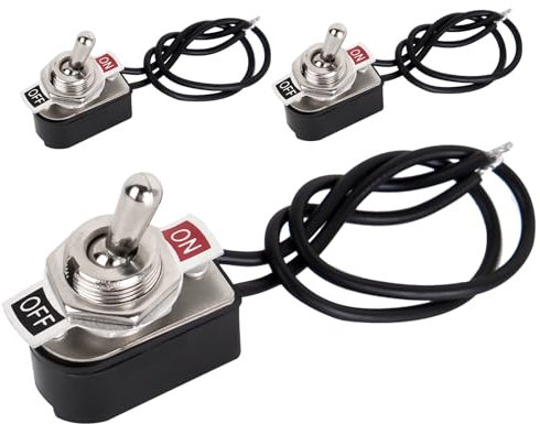 SCOOYUCK 3 Stück Kippschalter, 12V 24V 125V 230V (3-250V) SPST ON OFF 2 Polig Switch, Wippschalter, Für PKW, LKW, Boote, Schiffe