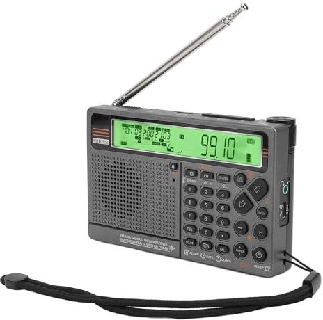Radio Portátil de Corta, SW a Batería, FM, Cobertura MW, Air, Radio Banda V.UHF con Control App, MP3, Bluetooth5.0, Linterna, Alarma SOS (Green)