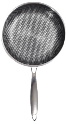 Amosfun Sartén De Acero Inoxidable Antideslizante Para Huevos y Bistec Con Mango Resistente y Fácil Limpieza Utensilio De Cocina Multifuncional Para Uso Diario