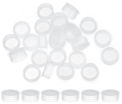 PATIKIL Tappo in Plastica per Sale e Pepaiola 21mm/0,83, Tappi di Ricambio per Bottiglie Tappo Terminale Rotondo Trasparente Riutilizzabile per Vasi Bottiglie Pipe, 50 Pezzi