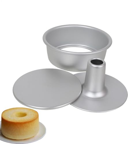 dewdat Teglia Per Torta In Chiffon, Tortiera Alta Teglia Per Cupcake Rotonda Con Fondo Sciolto - Teglie Da Forno Antiaderenti, Stampo Chiffon Cake Largo E Apribile, Per Ciambellone E Dolci Americani