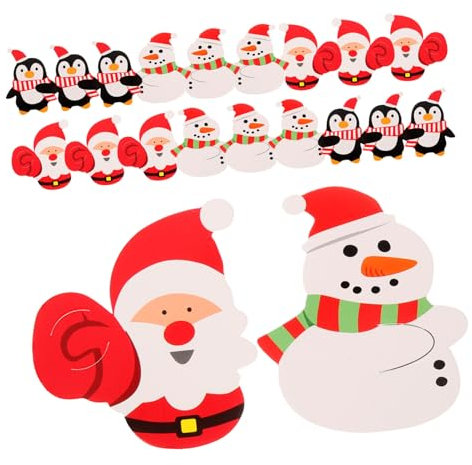 TOPBATHY 150stücke Weihnachts-lutscher-papierkarten Mit Weihnachtsmann Pinguinmotiven Nachhaltige Candy Packaging Paper Candy Holder Für Weihnachtsfeier-Dekorationen
