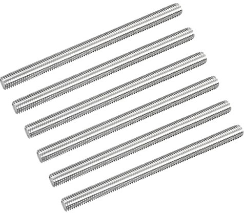 QUARKZMAN Barra Filettata M10 x 140mm Passo Filettatura 1.5mm Perni Barra Filettata in Acciaio Inox 304 Destre Completamente Filettati Aste 6 Pezzi