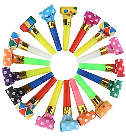 ifundom 100stücke Bunte Partytröten Partyspielzeug Für Junge Mädchen Pfeifen Für Geburtstagsfeiern Hochzeiten Festivals Und Sportveranstaltungen Lustige Geräuschmacher Für