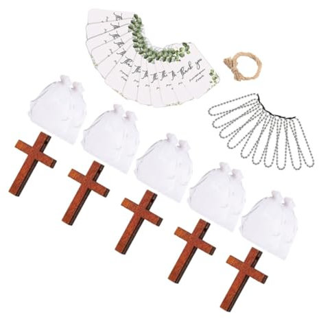 Zerodeko 50er-Packung Holzkreuz- Sitzplan Hochzeitsdeko Basteln Schlüsselanhänger Zubehör Religiöse Schmuckanhänger