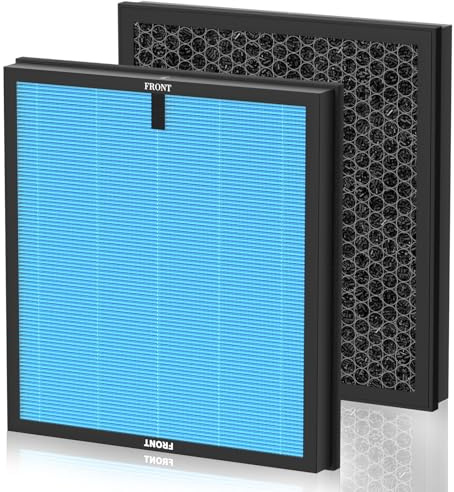 MAKKULN 2 Pack AP303 AP304 Air Pur-ifier Filters H14 HEPA for DAYETTE AP303/304 Air Purif-ier and for FRESHDEW Air Purifiers AP303/304, 3-Stage Filtration Replacement Filter
