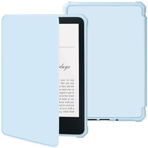 Hülle für 7 Kindle Paperwhite und Kindle Colorsoft Signature Edition Erschienen 2024/2025, Leicht, Wasserfest, Umfassender Schutz und Magnetverschluss (Light Blue)
