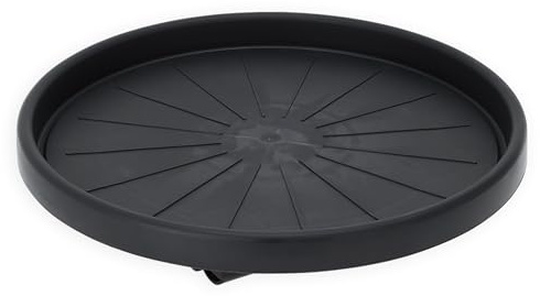 Spetebo Kunststoff Pflanzentrolley anthrazit für runde Töpfe - 30 cm - Blumentopf Unterteller rollbar mit 4 Rollen - Pflanzenroller Pflanzenwagen Rolluntersetzer Rollbrett