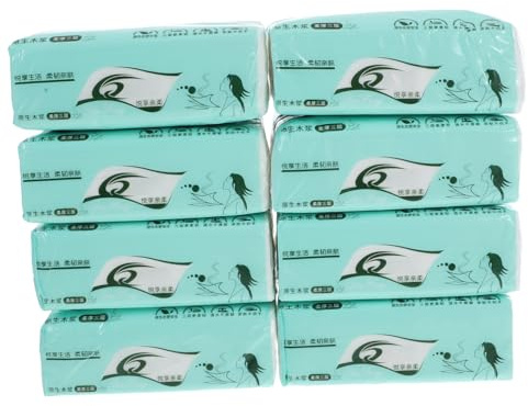 WRITWAA 8 Stück Weißes Kosmetiktücher Drei Lagiges Haushalts Papierhandtücher aus Zellstoff mit Pumpe Praktisch für Küche Badezimmer und Toilette