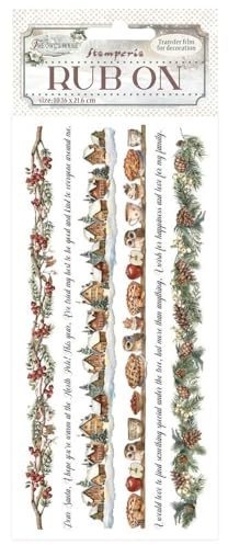 Stamperia - Rub-on for Scrapbooks, Albums, Cards, Bullet Journals and More, Easily Transfer Images onto Paper and Other Surfaces, Perfect for Crafts and Gifting (The Owl’s House, Stripes)