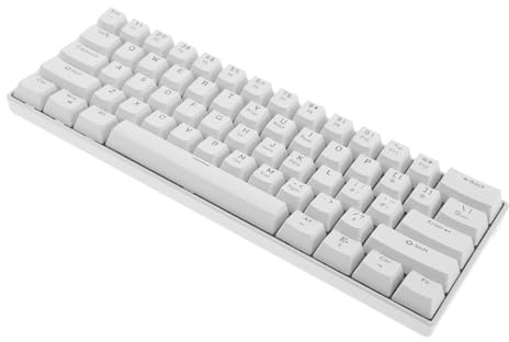 TOYZFRIENDY Clavier Mécanique Filaire 61 Touches Abs Blanc Rétroéclairé RGB | Compatibilité PC et Ordinateur Portable, Feedback Tactile, Touches Multifonctions pour Jeu et Travail