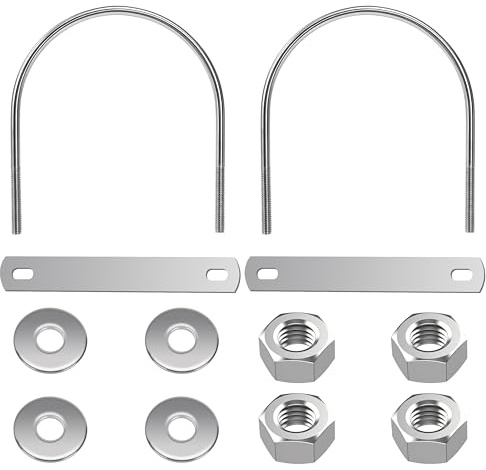 Tunejoy Perno en U Redondo M6 Pernos en U de Acero Inoxidable para Fijación de Tubería Interno Ancho: 102mm Altura: 122mm 2 Piezas
