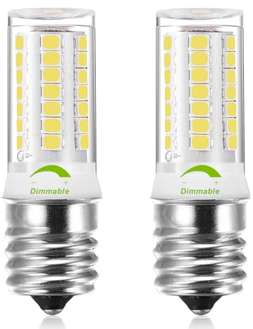 Cxyemt E17 LED Bulb Dimmable, 4W Equivalent 40W, Daylight White 6000K, AC125V, E17 Intermediate Base Microwave Light Bulb for 8206232A, Range Hood, Over Stove, Refrigerator, Home Appliance, 2 Pack
