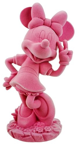 Minnie, statuetta da giardino rosa floccata, 20,5 cm, con licenza ufficiale Disney in poliresina, resistente alle intemperie, per giardino, balcone e soggiorno, elegante idea regalo