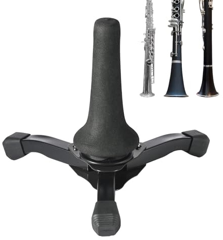 Ständer für Sopran-Saxophon, zusammenklappbar, für Klarinette, Flöte und | Oboe, kompakter Ständer für Blasinstrumente, langlebige Metall- und PC-Konstruktion, stabiles Design für Bühne