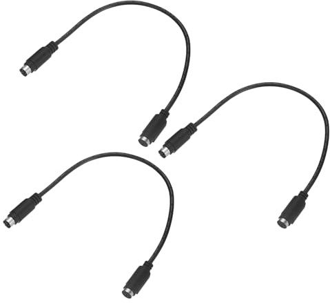 sourcing map 3Pcs PS/2 Mouse and Keyboard Extension Cable, 0.98 Feet Mini Din 6 Pin Cable Male to Female Keyboard Converter for PC Scanner, Black