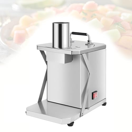 WCXTY Máquina de Dados,100W Slicer Multiusos-Cortadora de Verduras Industrial-Cortador de Verduras Eléctrico para Pizzería Ingredientes Pimientos Estructura Desmontable