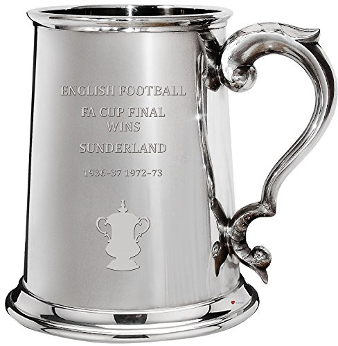 I LUV LTD 1 Pint Tankard for Sunderland FA Cup Total Wins Collectors Pewter Beer Mug