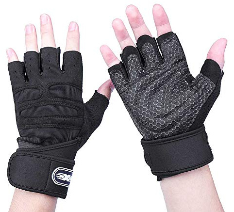REYOK Fitness Handschuhe Trainingshandschuhe mit Handgelenkstütze Gewichtheben Handschuhe Voll-Schutz & rutschfest Sporthandschuhe für Damen und Herren Kraftsport Bodybuilding Fitnesstraining