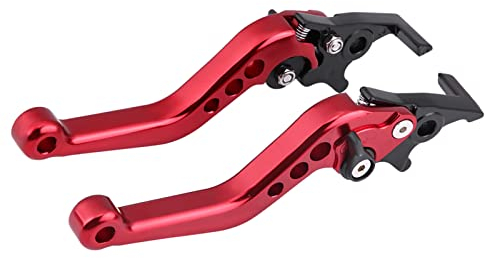 Fydun Leve Freno Frizione Moto, 1 Paio Leve Freno Scooter Alluminio CNC Leve Freno Doppio Disco Leva Freno, per Modelli con Cilindrata Inferiore a 150CC, per GY6 XMAX 400(Rosso)