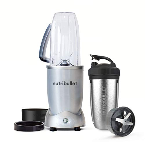nutribullet 1200 8 Piece Set - 1200W Extraction - Blends Frozen Fruit, Nuts & Ice - Includes 1x 900ml Insulated Steel Cup, 1x 900ml Colossal Cup, 2x Handled Rings & 2 Lids - Blender & Smoothie Maker