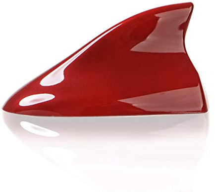 Ramble- Auto Shark Flossenantenne Car Shark hai antenne dachantenne Zubehör Für Nissan Pathfinder Leaf Rogue Pulsar Kicks Juke (Stärken Stil, Rot)