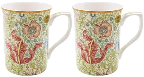 The Leonardo Collection LP94707 William Morris Compton - Juego de 2 tazas, porcelana fina, en caja