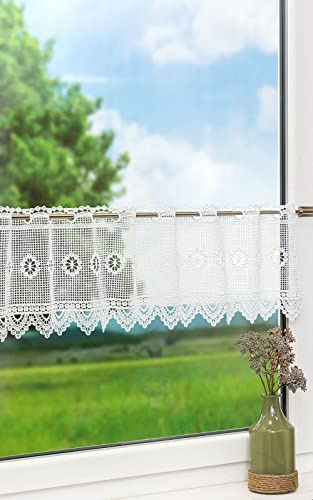 LYSEL Scheibengardine Rustika (Bx H) 80cm * 23cm Weiß/weiß