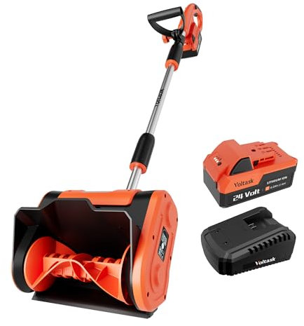 VOLTASK Cordless Snow Shovel 20V 10 Inch 4Ah Cordless Snow Blower Battery Powered Snow Blower with Adjustable Front Handle (4Ah Battery and Fast Charger Included)