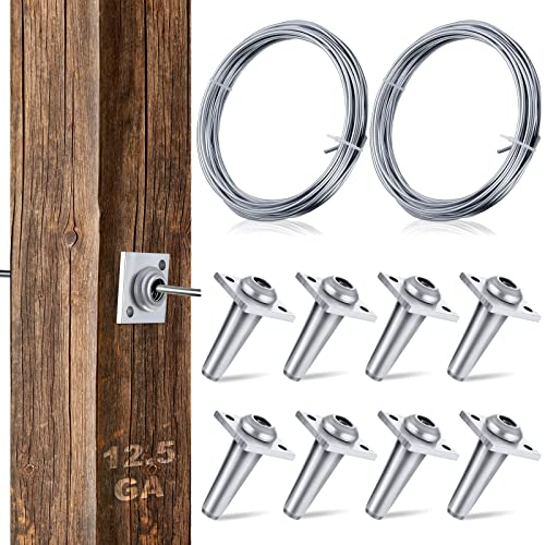 8 Stück Anker Drahtstock Anker Schraubstock Traubenspachtel 2 Rollen verzinkter Draht Edelstahl Drahtstreben Draht zum Festziehen 12,5 Gauge Draht zum Bauen von Rankgitter, Weinbergen, Zäune und Dorn