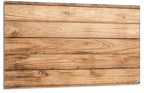 Herdabdeckplatte 80x52 cm 1-teilig Ceranfeldabdeckung Induktion Herdschutz Spritzschutz Glasplatte Deko Schneidebrett, Holz Braun