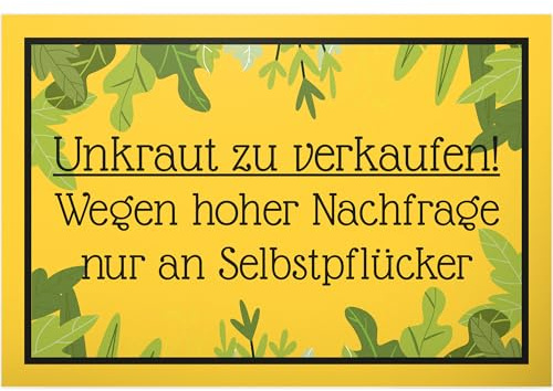 DankeDir! Unkraut Pflücker - Schild 30 x 20 cm - Garten Geschenk Geschenkidee Deko Mama & Papa Gartenschild - lustiger Spruch Freunde Türschild Geburtstagsgeschenk