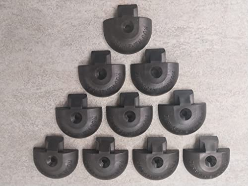 10x Endkappe Einsteckkappe für Airlineschiene runde Form, schwarz, Kunststoff, für 50mm Zurrschiene halbrund