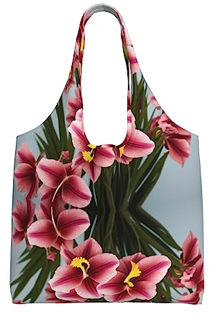 JABNOW Leinen-Einkaufstasche mit Leopardenmuster, wiederverwendbar, für Fitnessstudio, Strand, Reisen, großes Fassungsvermögen, Gladiolen-Blumen, Einheitsgröße