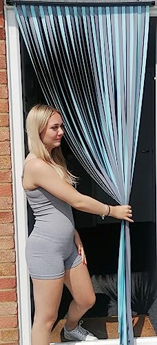 Holland Plastics Original Brand Slat Type Door Curtain,Bug,Fly,Strip - SILVER SKY- 80cm wide x 200cm drop