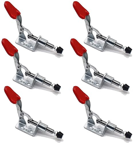Clamp Waagrechtspanner Set, Push Pull Action Handwerkzeug, Kniehebel-Panner, für Schweißen, Maschinenbetrieb, Zimmerei, GH-301 AM 45Kg (6 Stück)