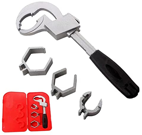 Evvmnaks Universal Wrench Adjustable Double-Ended Wrench Bathroom Wrench for Water Pipe Repair & Home Accessories