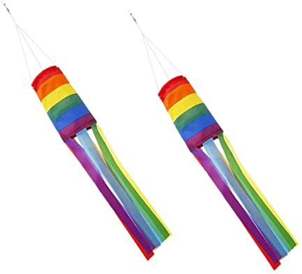 PRETYZOOM 2stücke Rainbow Windsock Dekorative Außenflaggen Für Garten Patio Und Pride Month Wetterfest Farbintensiv Und Pflegeleicht