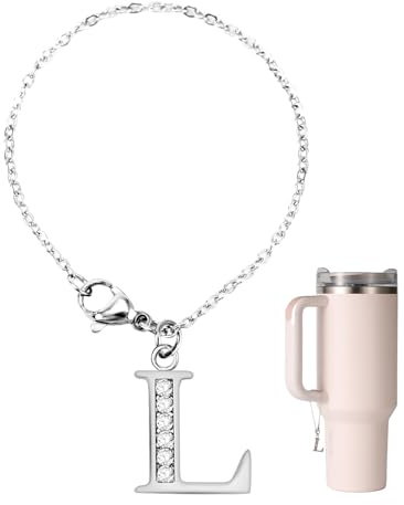 NQEUEPN Charms Buchstaben für Stanley Cup, Strasssteine Alphabet Anhänger Personalisierter Namens-ID-Alphabet-Griff-Charm Buchstaben Anhänger für Stanley-Zubehör