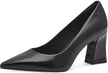 Tamaris dam pumps läder blockklack, Svart kombinerad, 36 EU