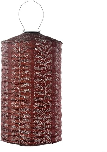 LUMIZ Solarlaterne - für Außen - Folia - Zylinder - Gartenbeleuchtung - Solarlampen - Gartendeko - 28cm - Kupfer