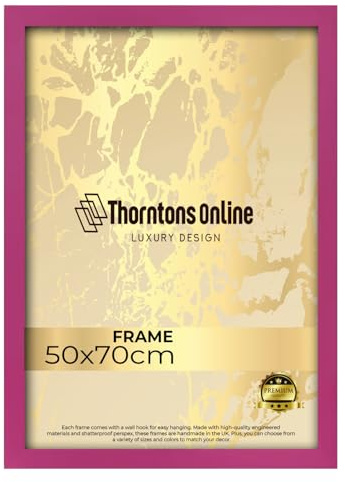 Poster Frame - Pink 50x70cm mdf backing with both ways hanging hooks |Picture Photo frame 70x50cm |Acrylic front | Home & Office Decor