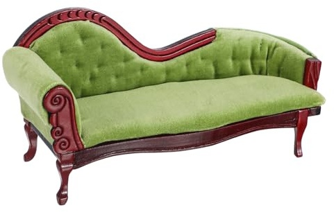 Toyvian Miniature Lounge Sofa Model 1 12 Scale Doll House Furniture Victorian Style Small Doll Couch Decorative Pretend Play Accessory