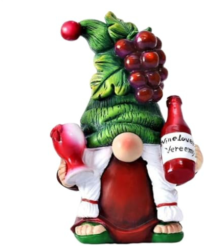 Rotwein-Zwergenstatue Sorgfältig polierte Gnomenfigur Dekoration